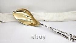 Large Antique Tiffany Wave Edge Gilt Sterling Silver Ice Cream Server, 11.5