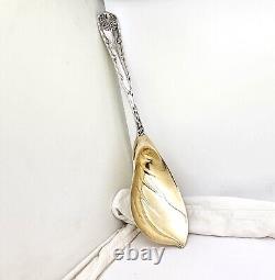 Large Antique Tiffany Wave Edge Gilt Sterling Silver Ice Cream Server, 11.5