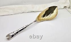 Large Antique Tiffany Wave Edge Gilt Sterling Silver Ice Cream Server, 11.5