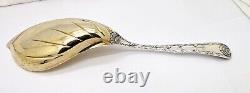 Large Antique Tiffany Wave Edge Gilt Sterling Silver Ice Cream Server, 11.5