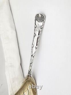 Large Antique Tiffany Wave Edge Gilt Sterling Silver Ice Cream Server, 11.5