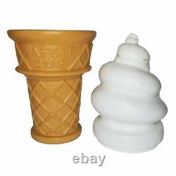 Large Blow Mold Ice Cream Cone Vanilla Swirl Safe-T Cup 26 Inch Display Bank