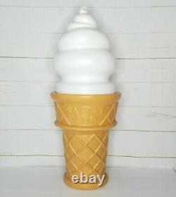 Large Blow Mold Ice Cream Cone Vanilla Swirl Safe-T Cup 26 Inch Display Bank