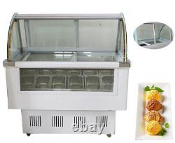 Large Capacity Commercial Refrigerated 12 PAN Ice Cream Showcase 110V Freezer
