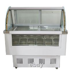 Large Capacity Commercial Refrigerated 12 PAN Ice Cream Showcase 110V Freezer