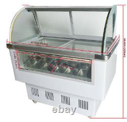 Large Capacity Commercial Refrigerated 12 PAN Ice Cream Showcase 110V Freezer