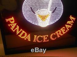 Large Fiber Optic Panda Ice Cream Sign Great Condition Works Perfectly Nice