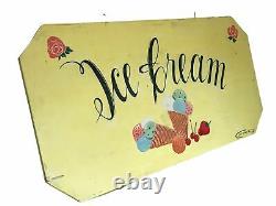 Large Hand-Painted Ice Cream Sign
