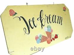 Large Hand-Painted Ice Cream Sign
