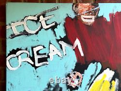 Large Huge Abstract Painting Ice Cream Monster Soho Ny Basquiat Style 7 Ft Tall