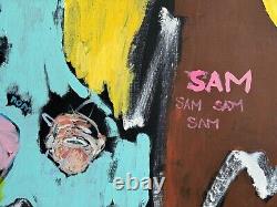 Large Huge Abstract Painting Ice Cream Monster Soho Ny Basquiat Style 7 Ft Tall
