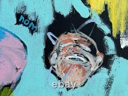 Large Huge Abstract Painting Ice Cream Monster Soho Ny Basquiat Style 7 Ft Tall