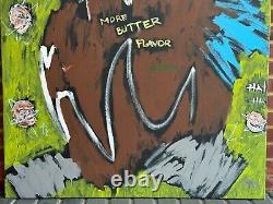 Large Huge Abstract Painting Ice Cream Monster Soho Ny Basquiat Style 7 Ft Tall