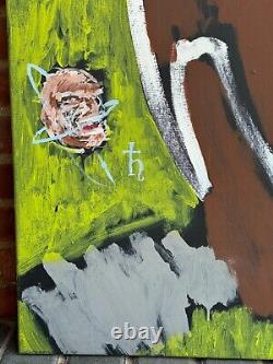 Large Huge Abstract Painting Ice Cream Monster Soho Ny Basquiat Style 7 Ft Tall