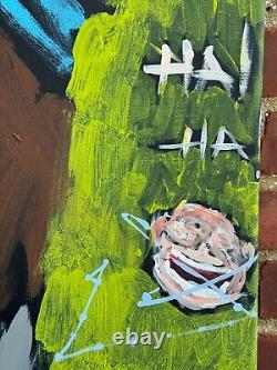 Large Huge Abstract Painting Ice Cream Monster Soho Ny Basquiat Style 7 Ft Tall