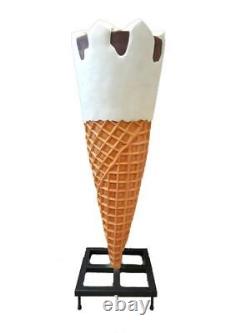 Large Ice Cream Cone With Almonds Over Sized Statue Restaurant Display Prop