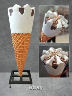 Large Ice Cream Cone With Almonds Over Sized Statue Restaurant Display Prop