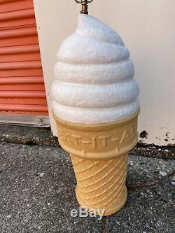 Large Ice Cream Cone novelty table lamp heavy Not A Blow Mold