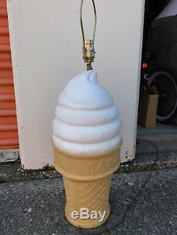 Large Ice Cream Cone novelty table lamp heavy Not A Blow Mold