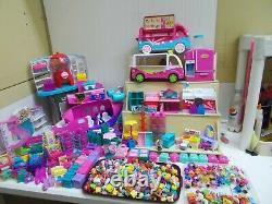 Large Lot Shopkins Petkins Acessories Airplane Candy Icecream Refrig Flower Stan