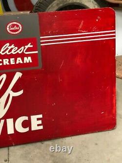 Large ORIGINAL Vintage SEALTEST Self Service ICE CREAM Sign Double Sided Wood