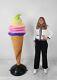 Large Rainbow Flavors Ice cream Soft Serve Statue on Stand 6FT Indoor Outdoor