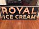 Large Royal Ice Cream Porcelain Advertising Sign Vintage Historical Ex. Co