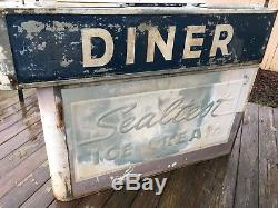 Large Sealtest Ice Cream/diner Hanging Sign Dbl Sided 60x43x8