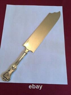 Large Sterling Kings Pattern Ice Cream Knife with Gilt Blade no monogram