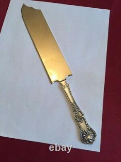 Large Sterling Kings Pattern Ice Cream Knife with Gilt Blade no monogram