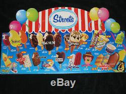 Large Streets Ice Cream Advertising Shop Price Sign Board Milk Bar Deli 1990's