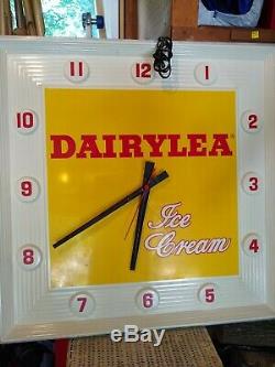 Large Vintage Dairylea Ice Cream Clock Man Cave Sign
