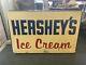 Large Vintage Hershey's Ice Cream Country Store Embossed Metal Sign 45 X29