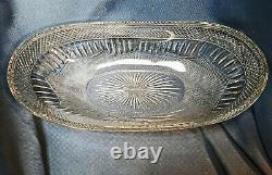 Large Vintage Signed Rare LIBBEY RADIANT PATTERN GLASS ICE CREAM BOWL c. 1920