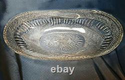 Large Vintage Signed Rare LIBBEY RADIANT PATTERN GLASS ICE CREAM BOWL c. 1920