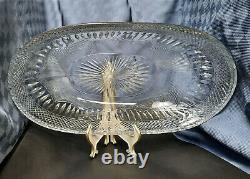 Large Vintage Signed Rare LIBBEY RADIANT PATTERN GLASS ICE CREAM BOWL c. 1920