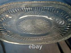 Large Vintage Signed Rare LIBBEY RADIANT PATTERN GLASS ICE CREAM BOWL c. 1920