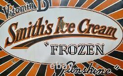 Large Vintage Smiths Ice Cream Heavy Porcelain Sign C. 1930 106.5cm x 76cm