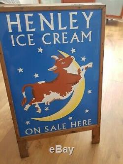 Large vintage Henley ice cream, double sided, Henley on thames