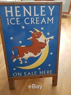 Large vintage Henley ice cream, double sided, Henley on thames