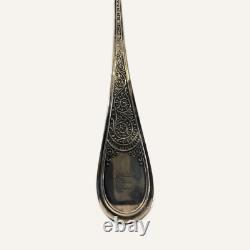 Late 19th Century Bright-Cut Large Sterling Silver Ice Cream Spoon With Gold Was