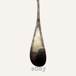 Late 19th Century Bright-Cut Large Sterling Silver Ice Cream Spoon With Gold Was