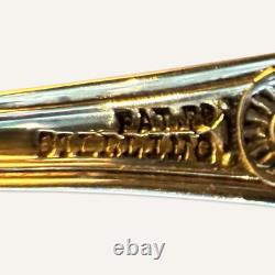Late 19th Century Bright-Cut Large Sterling Silver Ice Cream Spoon With Gold Was