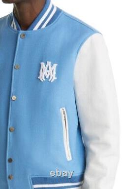 Lettermen ice-cream static Varsity Jacket with wool front and leather sleeves