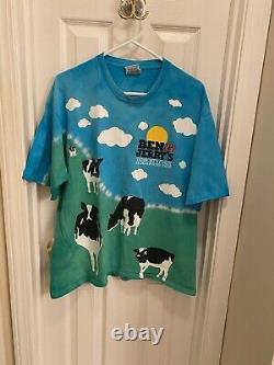 Liquid Blue Vtg Ben and Jerry's Euphoria XL Tie Dye T-shirt Woody Jackson AOP