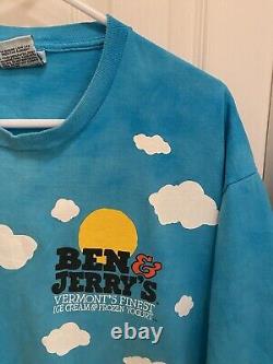 Liquid Blue Vtg Ben and Jerry's Euphoria XL Tie Dye T-shirt Woody Jackson AOP