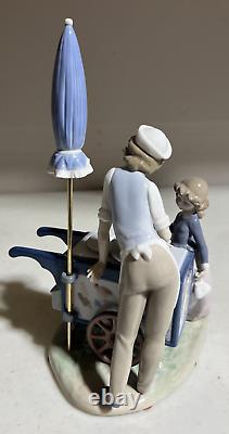 Lladro 5325 Ice Cream Vendor Boy And Girl with a Parasol Retired Figurine Mint