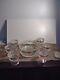 Macedonia Vintage Cut Glass Ice Cream Dessert Set 6 cups and Large Bowl Italy