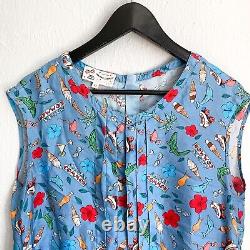 Maison Common Silk Whimsical Sleeveless Blouse Size 42 L Ice Cream Novelty Print