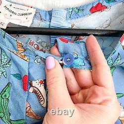Maison Common Silk Whimsical Sleeveless Blouse Size 42 L Ice Cream Novelty Print